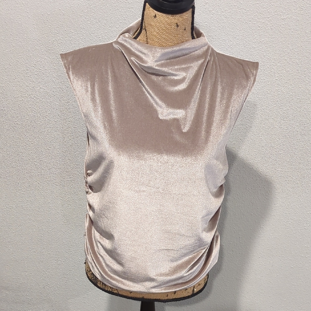 a new day Elegant Shimmery Sleeveless Velvet Top Size L